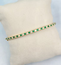 Load image into Gallery viewer, Diamond &amp; Emerald Bangle - 14k Gold