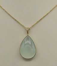 Load image into Gallery viewer, Aquamarine Chalcedony Necklace-14K Yellow Gold