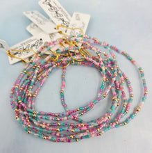 Load image into Gallery viewer, Beach Barbie Seed Bead Bracelet - Dainty Stretch Bracelet