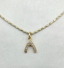 Load image into Gallery viewer, Petite Diamond Wishbone Charm - 14K Yellow Gold