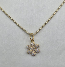 Load image into Gallery viewer, Diamond Flower Charm - 14K Gold