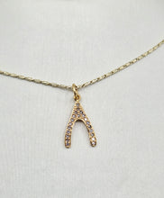 Load image into Gallery viewer, Diamond Wishbone Charm - 14K Yellow Gold