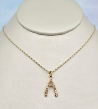 Load image into Gallery viewer, Diamond Wishbone Charm - 14K Yellow Gold