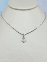 Load image into Gallery viewer, Diamond Anchor Charm - 14K White Gold