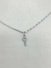 Load image into Gallery viewer, Diamond Key Charm - 14K White Gold