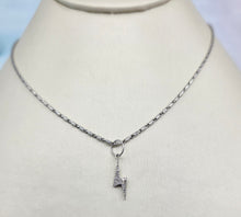 Load image into Gallery viewer, Diamond Lightening Bolt Charm - 14K White Gold