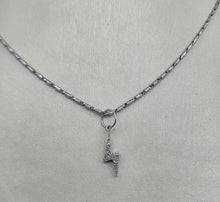 Load image into Gallery viewer, Diamond Lightening Bolt Charm - 14K White Gold