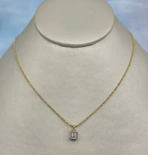 Load image into Gallery viewer, Emerald Cut Diamond Pendant Necklace - 14K Gold