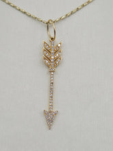 Load image into Gallery viewer, Diamond Arrow Pendant - 14K Yellow Gold