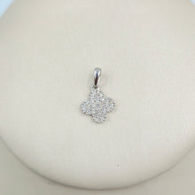 Load image into Gallery viewer, Diamond Clover Quatrefoil Charm - 14K White Gold