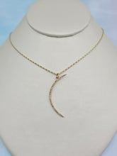 Load image into Gallery viewer, Diamond Crescent Moon Pendant on 16" Razza Chain - 14K Yellow Gold