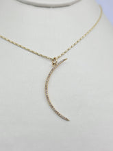 Load image into Gallery viewer, Diamond Crescent Moon Pendant on 16" Razza Chain - 14K Yellow Gold