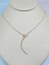 Load image into Gallery viewer, Diamond Crescent Moon Pendant on 16" Razza Chain - 14K Yellow Gold