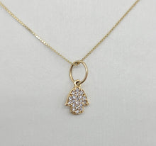 Load image into Gallery viewer, Diamond Hamsa Charm - 14K Yellow Gold
