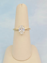 Load image into Gallery viewer, Lab Created 1.48 Oval Diamond Engagement Ring with Hidden Halo - 14K Yellow Gold