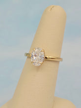 Load image into Gallery viewer, Lab Created 1.48 Oval Diamond Engagement Ring with Hidden Halo - 14K Yellow Gold