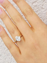 Load image into Gallery viewer, Lab Created 1.48 Oval Diamond Engagement Ring with Hidden Halo - 14K Yellow Gold