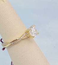 Load image into Gallery viewer, 1.07 Carat Round Diamond Engagement Ring  - 14K Yellow Gold - GIA Certified