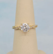 Load image into Gallery viewer, 1.07 Carat Round Diamond Engagement Ring  - 14K Yellow Gold - GIA Certified