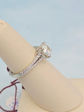 Load image into Gallery viewer, 1.30 Carat Diamond Engagement Ring with Split Shank Band - 14K White Gold - GIA Certified Diamond