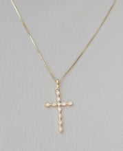 Load image into Gallery viewer, .12 Carats Diamond Cross Pendant - 14K Yellow Gold