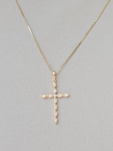 Load image into Gallery viewer, .12 Carats Diamond Cross Pendant - 14K Yellow Gold
