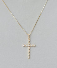 Load image into Gallery viewer, .12 Carats Diamond Cross Pendant - 14K Yellow Gold