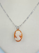 Load image into Gallery viewer, Cameo Pendant on Figaro Chain - Sterling Silver
