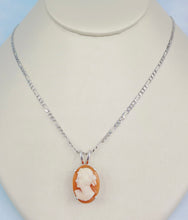 Load image into Gallery viewer, Cameo Pendant on Figaro Chain - Sterling Silver