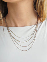 Load image into Gallery viewer, Multi Strand Tri Color Necklace - Sterling Silver