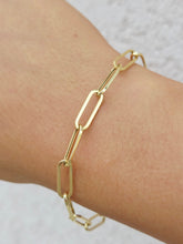 Load image into Gallery viewer, 7" Classic 14k Paperclip Bracelet - 14K Yellow Gold