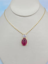 Load image into Gallery viewer, Cabochon Pink Tourmaline &amp; Lab Diamond Custom Pendant