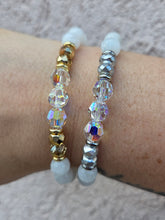 Load image into Gallery viewer, Crystal AB on Moonstone Beaded Bracelet - Stash