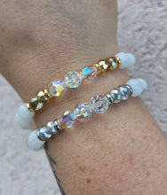 Load image into Gallery viewer, Crystal AB on Moonstone Beaded Bracelet - Stash