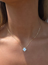 Load image into Gallery viewer, White Mother Of Pearl Clover Necklace - Gold Plated Sterling Silver