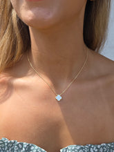 Load image into Gallery viewer, White Mother Of Pearl Clover Necklace - Gold Plated Sterling Silver