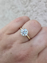 Load image into Gallery viewer, 2.03 Round Brilliant Lab Diamond Engagement Ring with Hidden Halo - 14K Yellow Gold