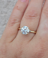 Load image into Gallery viewer, 2.03 Round Brilliant Lab Diamond Engagement Ring with Hidden Halo - 14K Yellow Gold