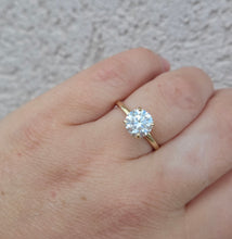 Load image into Gallery viewer, 2.03 Round Brilliant Lab Diamond Engagement Ring with Hidden Halo - 14K Yellow Gold