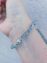 Load image into Gallery viewer, Grey Rainbow Crystal w/Evil Eye Beaded Bracelet - Elena Michele
