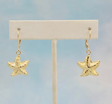 Load image into Gallery viewer, Starfish Leverback Earrings - 14K Yellow Gold