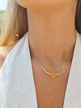 Load image into Gallery viewer, Yellow Sapphire &amp; Diamond Heart Necklace - 18K Yellow Gold