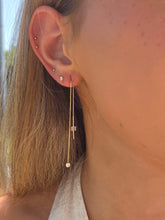 Load image into Gallery viewer, CZ Threader Earrings - 14k Gold