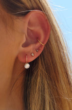 Load image into Gallery viewer, 14K Gold &amp; CZ Leverback Earrings - Marie's Custom
