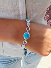 Load image into Gallery viewer, Judith Ripka 925 Turquoise Bracelet - Estate