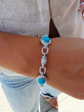 Load image into Gallery viewer, Judith Ripka 925 Turquoise Bracelet - Estate