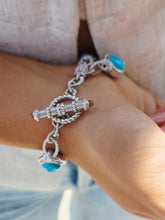 Load image into Gallery viewer, Judith Ripka 925 Turquoise Bracelet - Estate