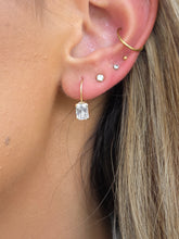 Load image into Gallery viewer, 14K Gold &amp; CZ Emerald Cut  Leverback Earrings - Marie's Custom