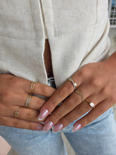 Load image into Gallery viewer, Two Tone Diamond &amp; Gold Layered Band - 18K Yellow &amp; White Gold