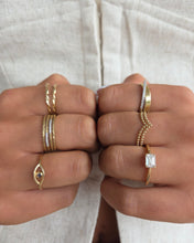 Load image into Gallery viewer, Two Tone Diamond &amp; Gold Layered Band - 18K Yellow &amp; White Gold